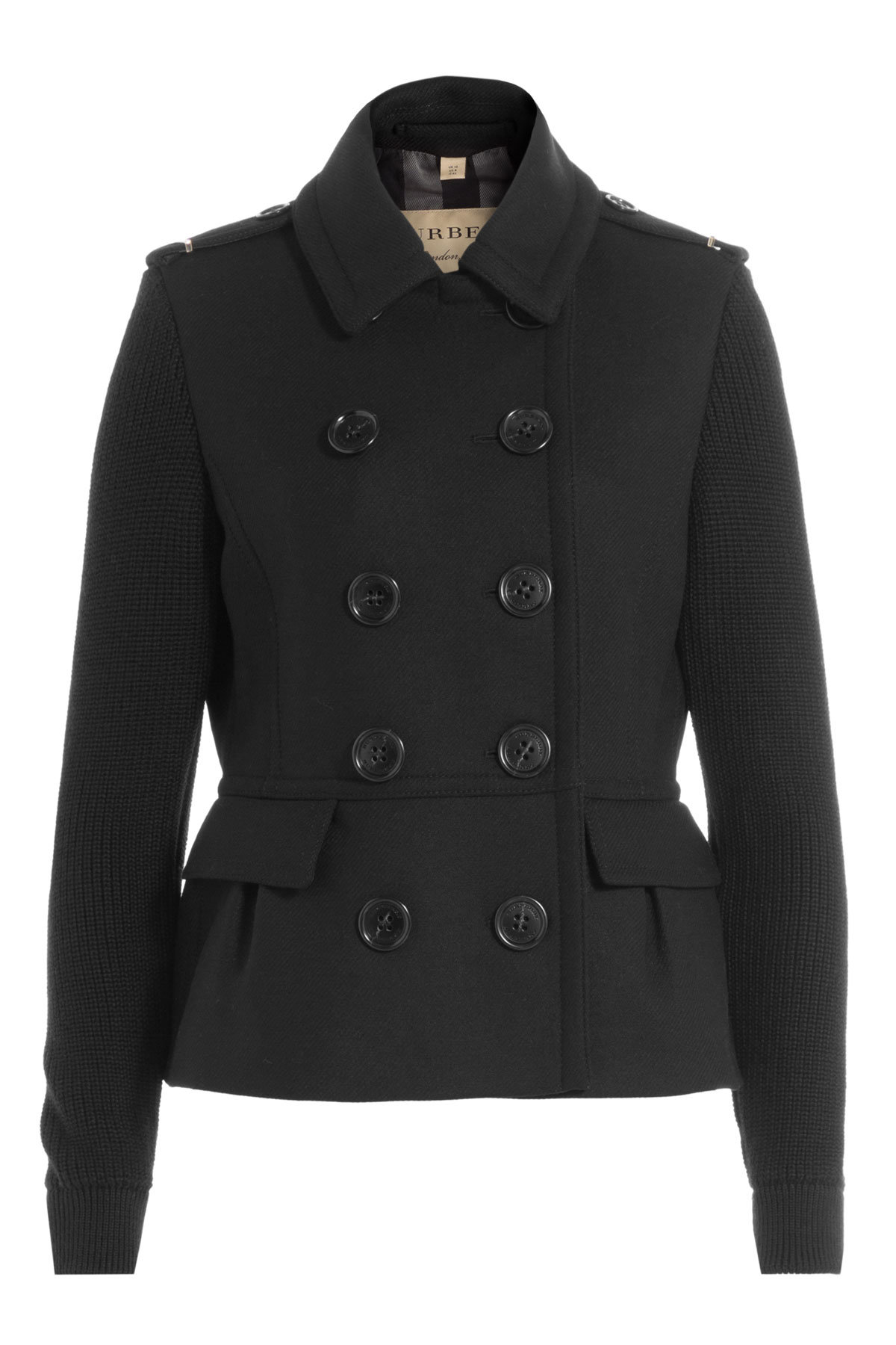 Wool Jacket with Contrast Sleeves by Burberry