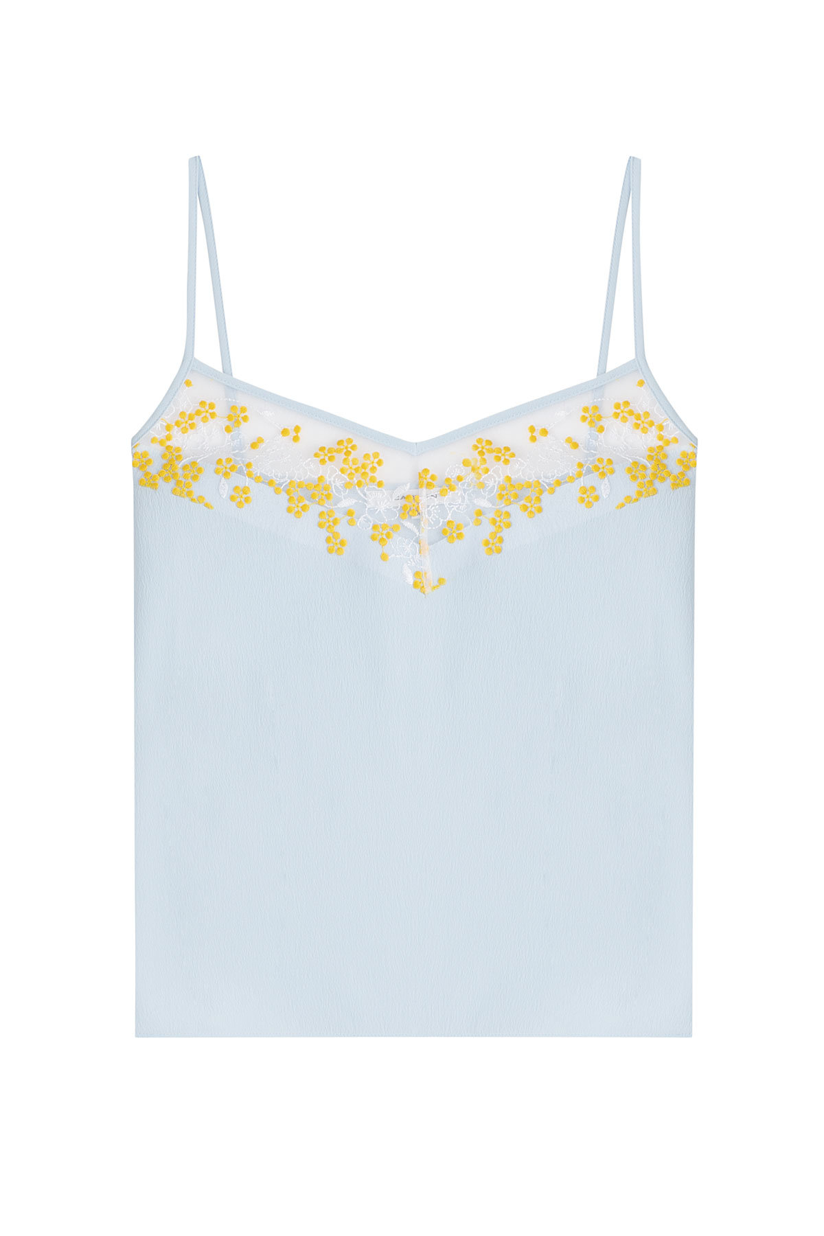 Crepe Tank Top with Floral Embroidery by Carven