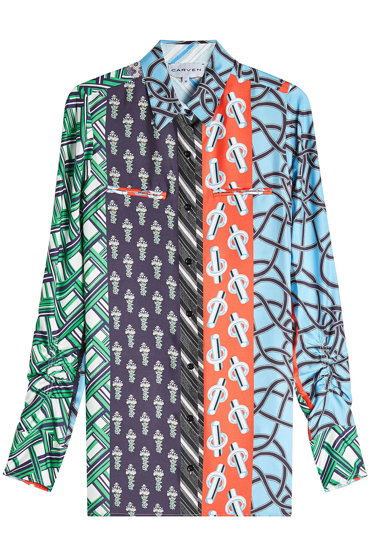 Carven - Multi Scarf Print Shirt in Silk