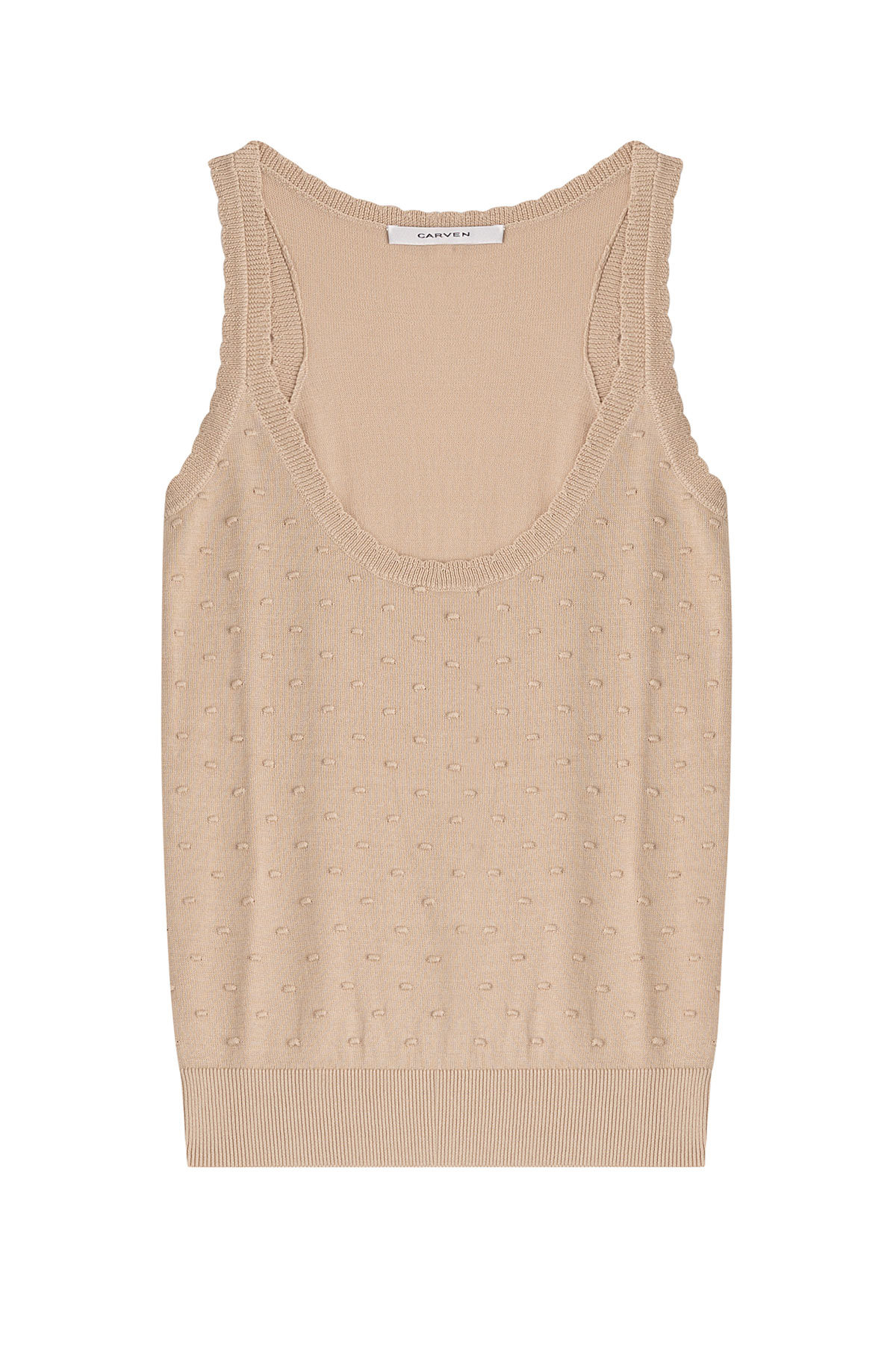 Textured Sleevess Top with Cotton by Carven