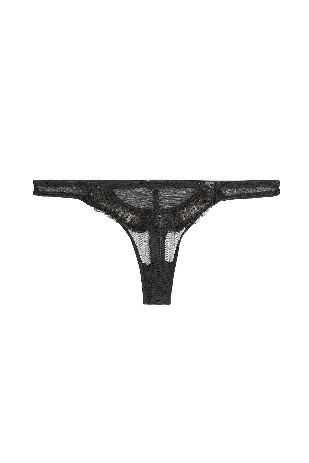 Chantal Thomass - Craquante Mesh Thong with Point d'esprit