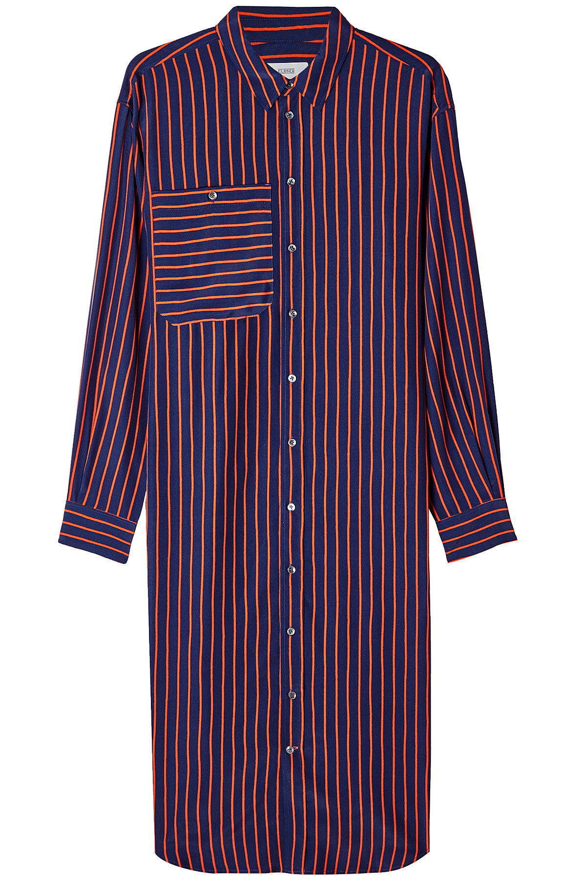 Closed - Abiola Striped Shirt Dress with Silk