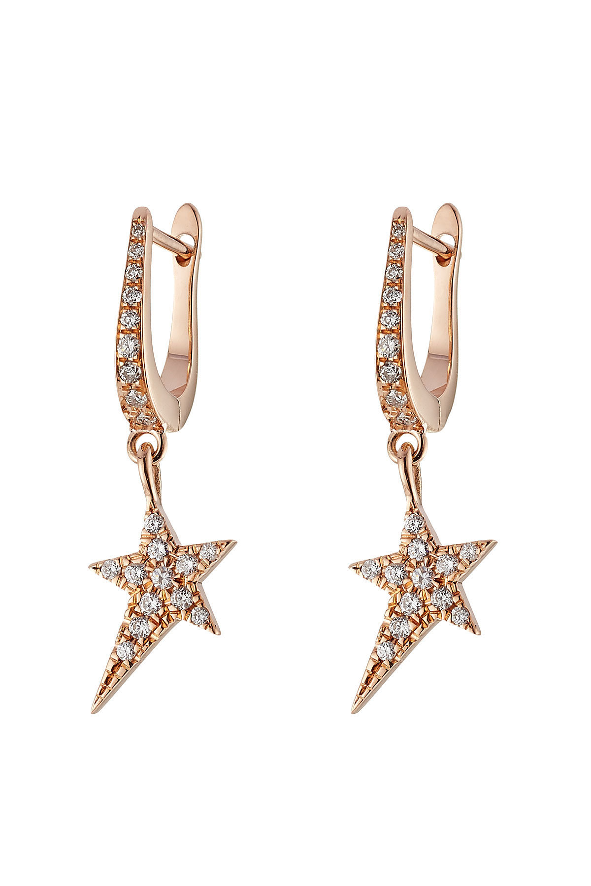 Diane Kordas - 18kt Rose Gold Earrings with White Diamonds