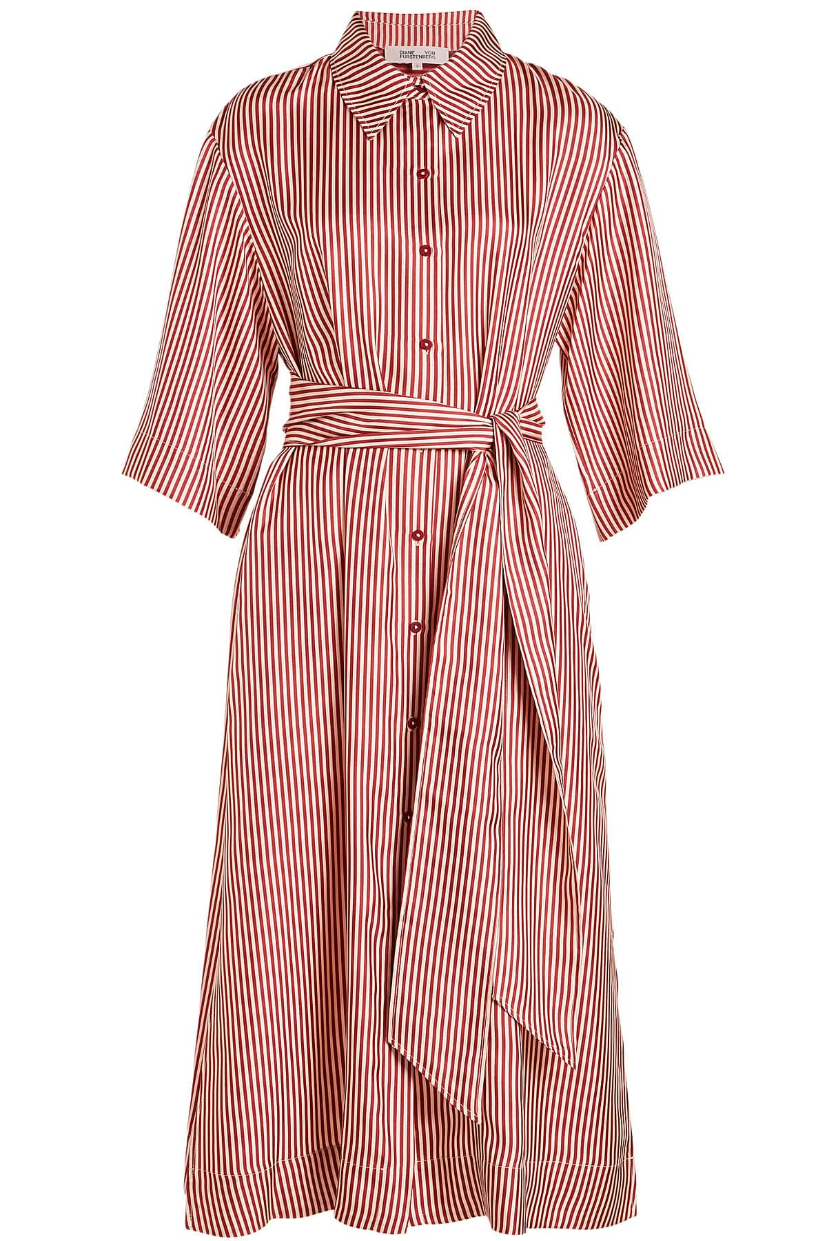 Diane von Furstenberg - 3/4 Sleeve Belted Shirt Dress