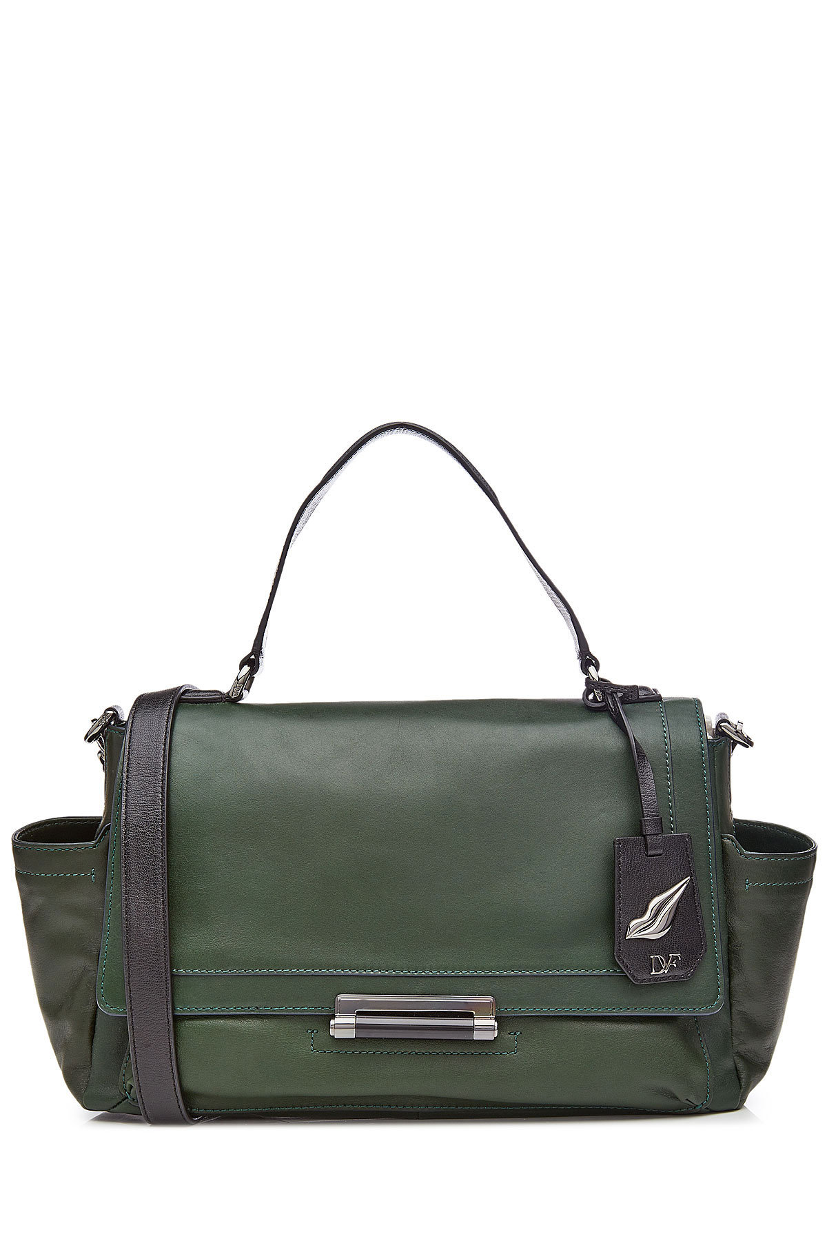 Diane von Furstenberg - Leather Highline Stud Bag in Bottle Green