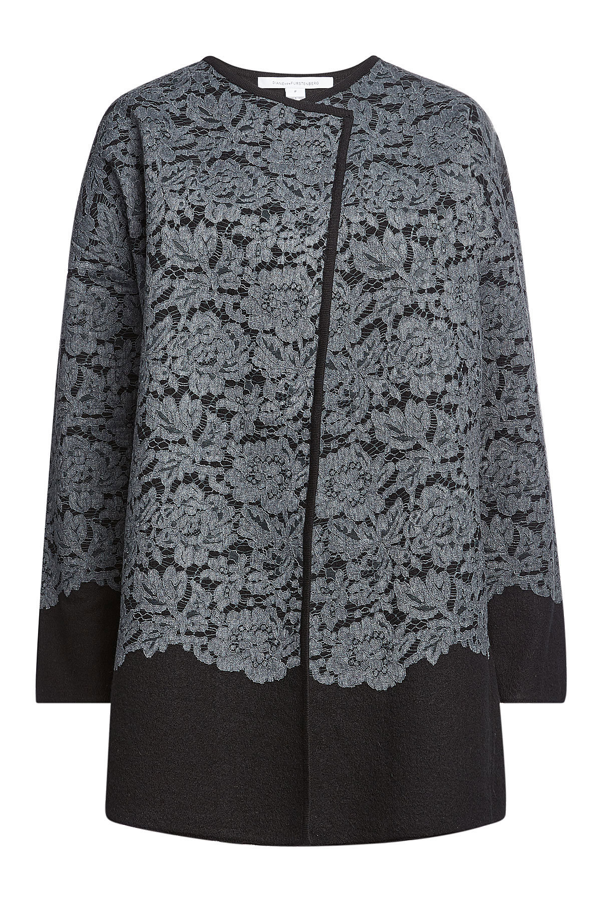 Diane von Furstenberg - Merino Wool Jacket with Lace