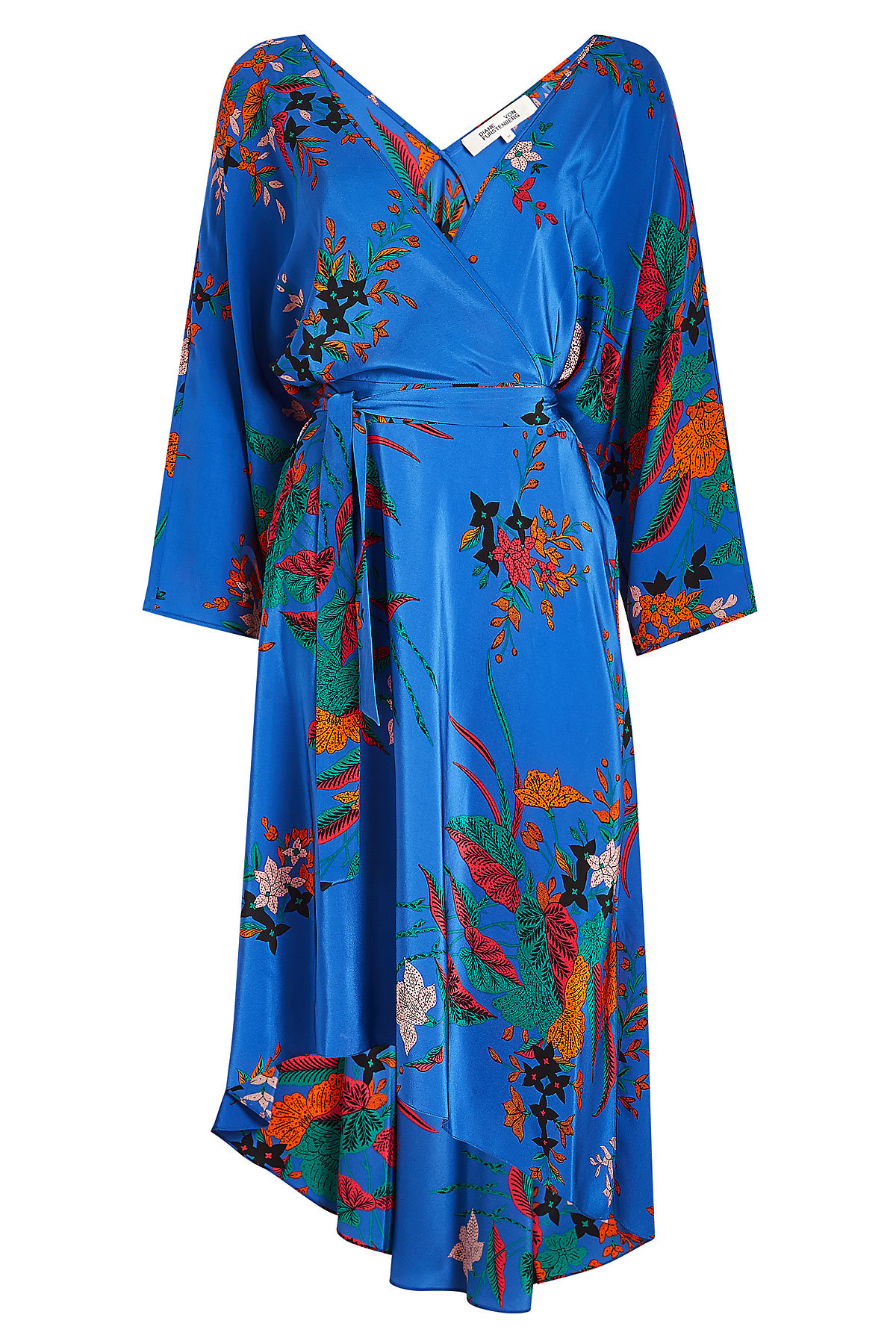 Diane von Furstenberg - Printed Wrap Dress with Asymmetric Hem