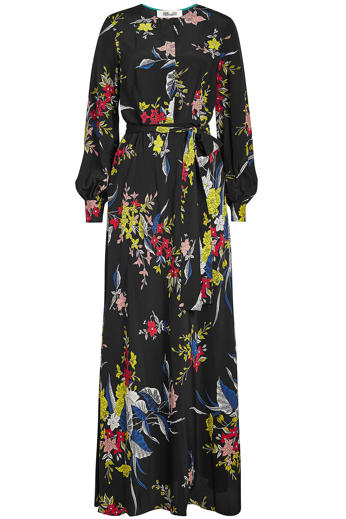 Diane von Furstenberg - Waist Tie Printed Silk Maxi Dress