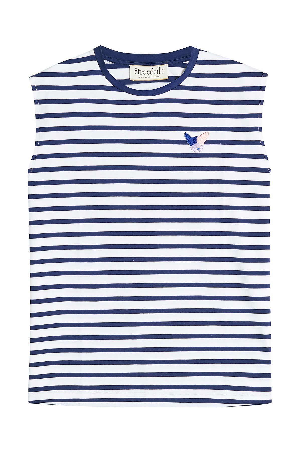 être cécile - Striped Boyfriend Tank with Patch