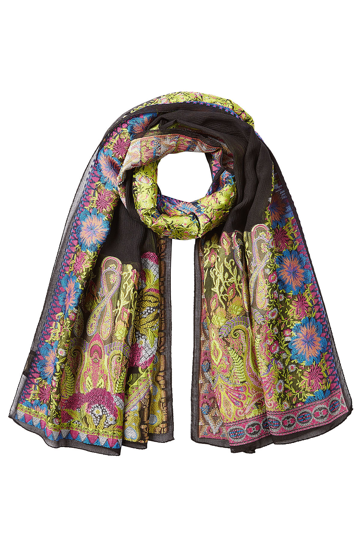 Etro - Embroidered Scarf with Silk