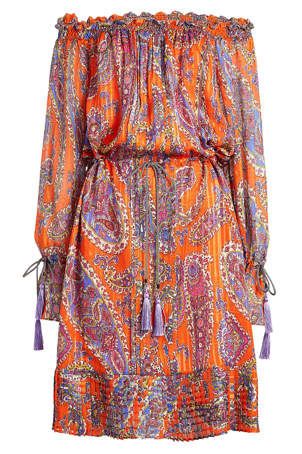 Etro - Off-Shoulder Printed Silk Dress