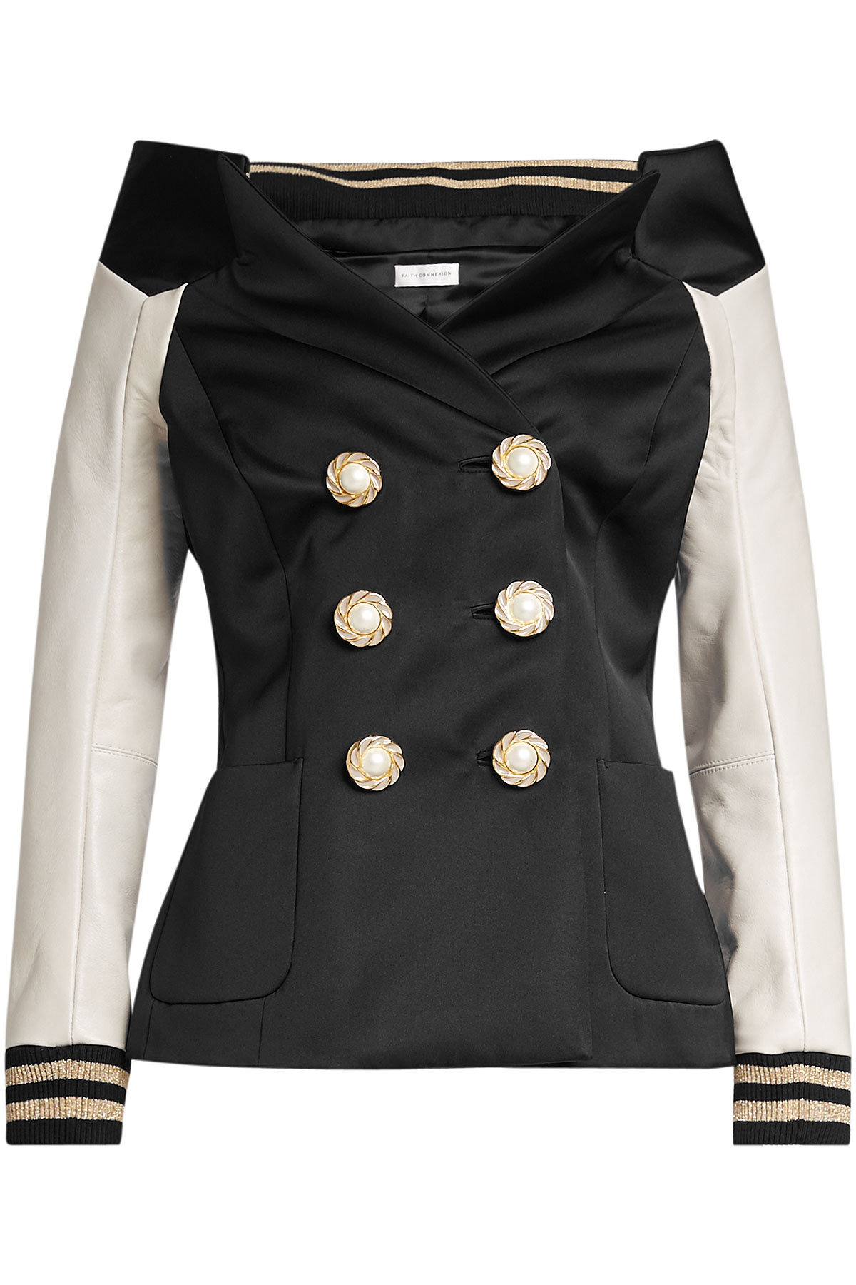 Faith Connexion - Blazer with Leather Sleeves