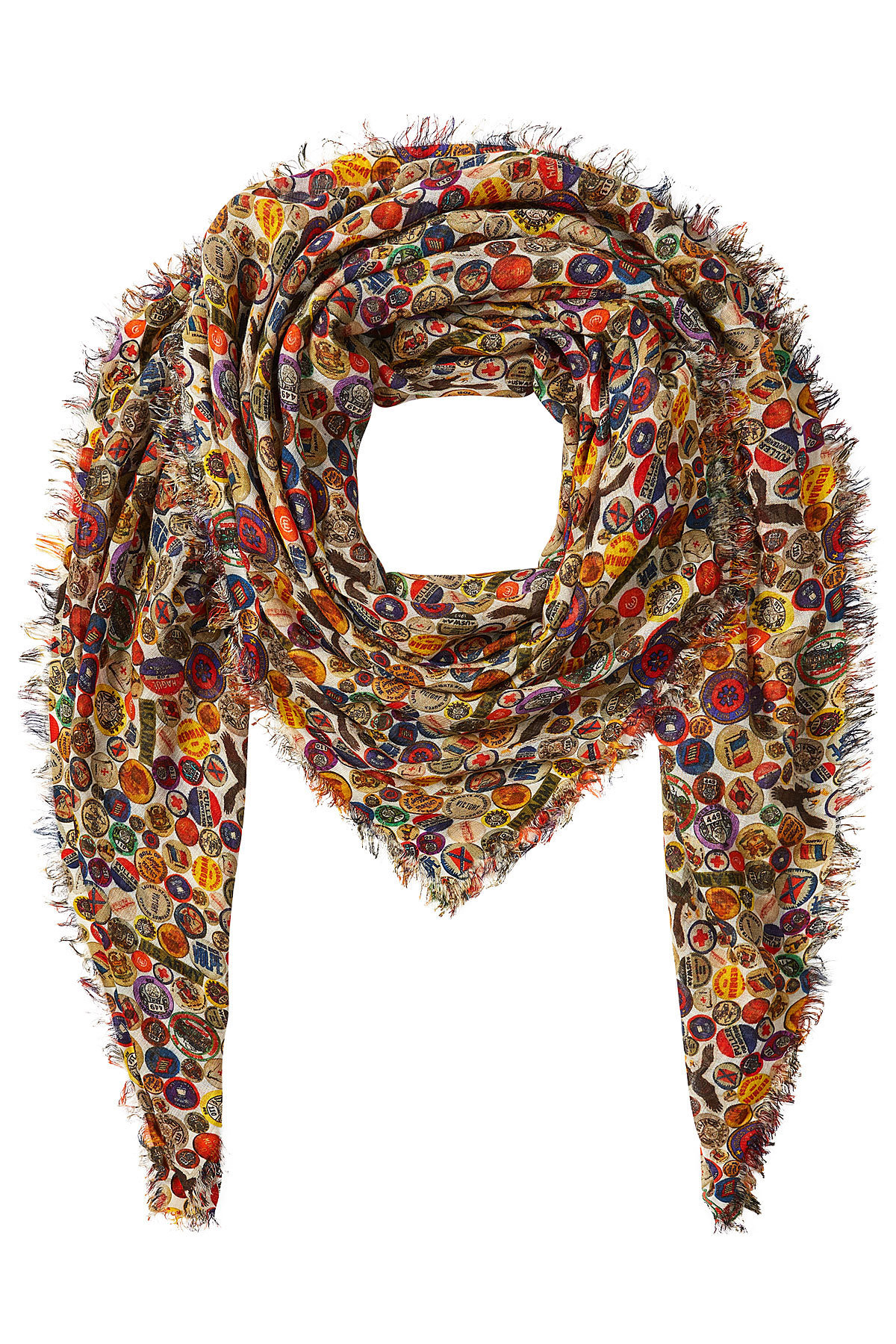 Faliero Sarti - Printed Scarf with Silk, Cotton and Cashmere