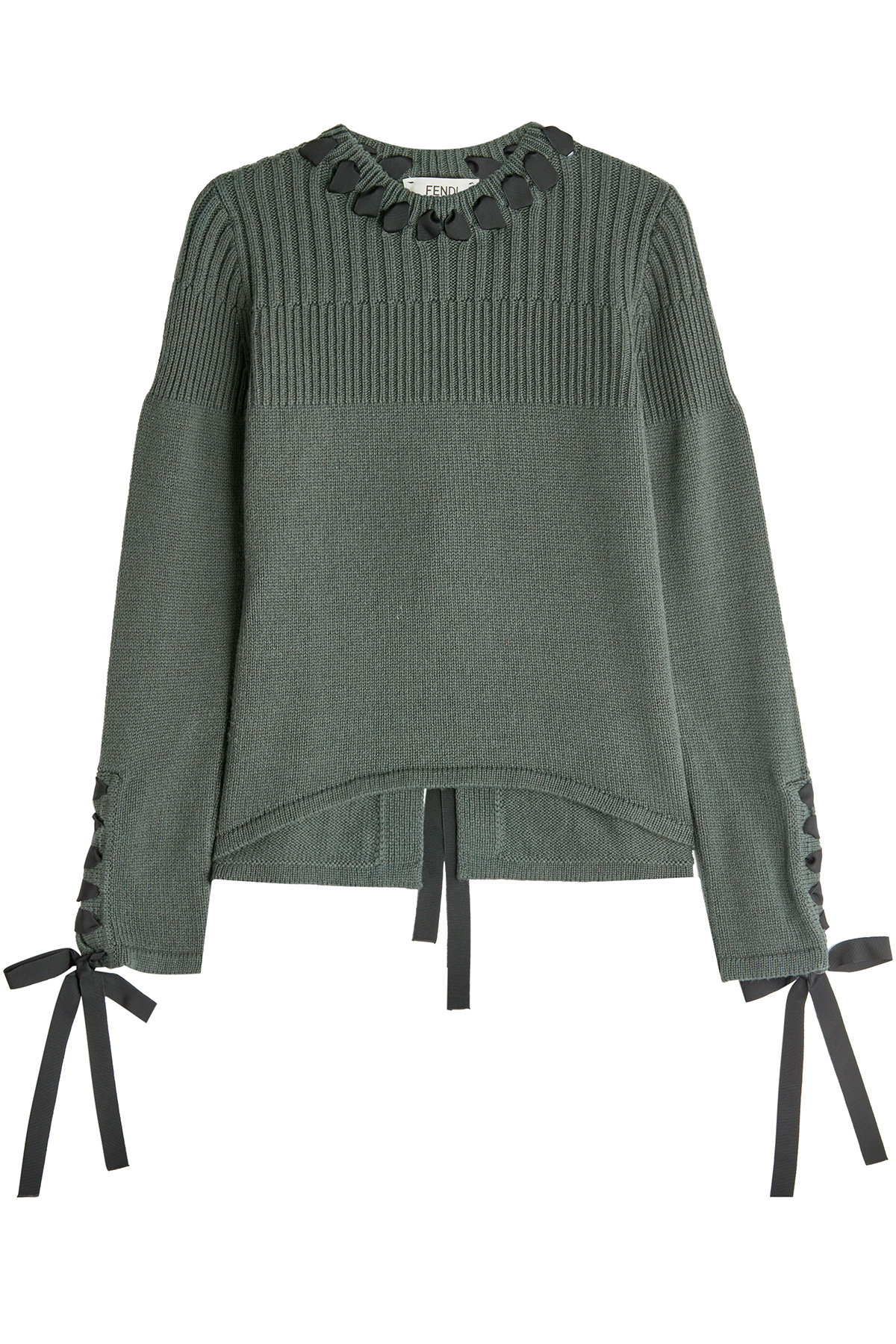 Cashmere Pullover with Ribbon Detail by Fendi