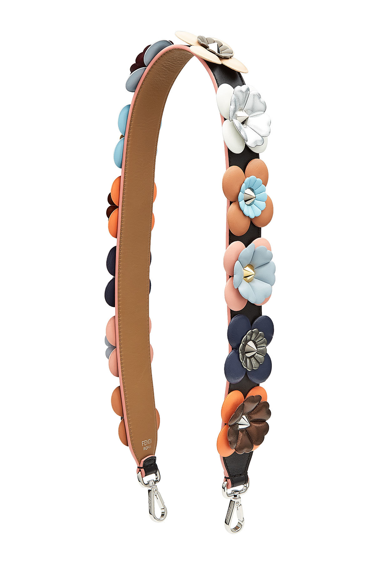 Fendi - Embellished Flower Leather Shoulder Strap