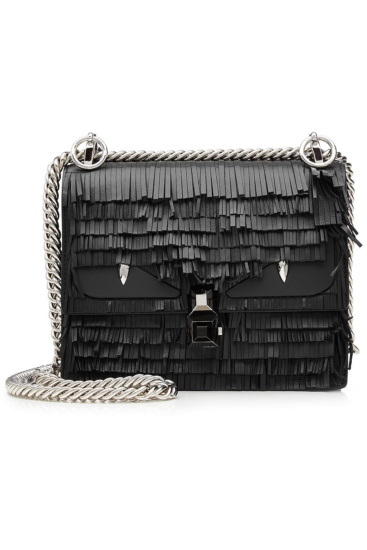 Fendi - Kan I Fringed Leather Shoulder Bag