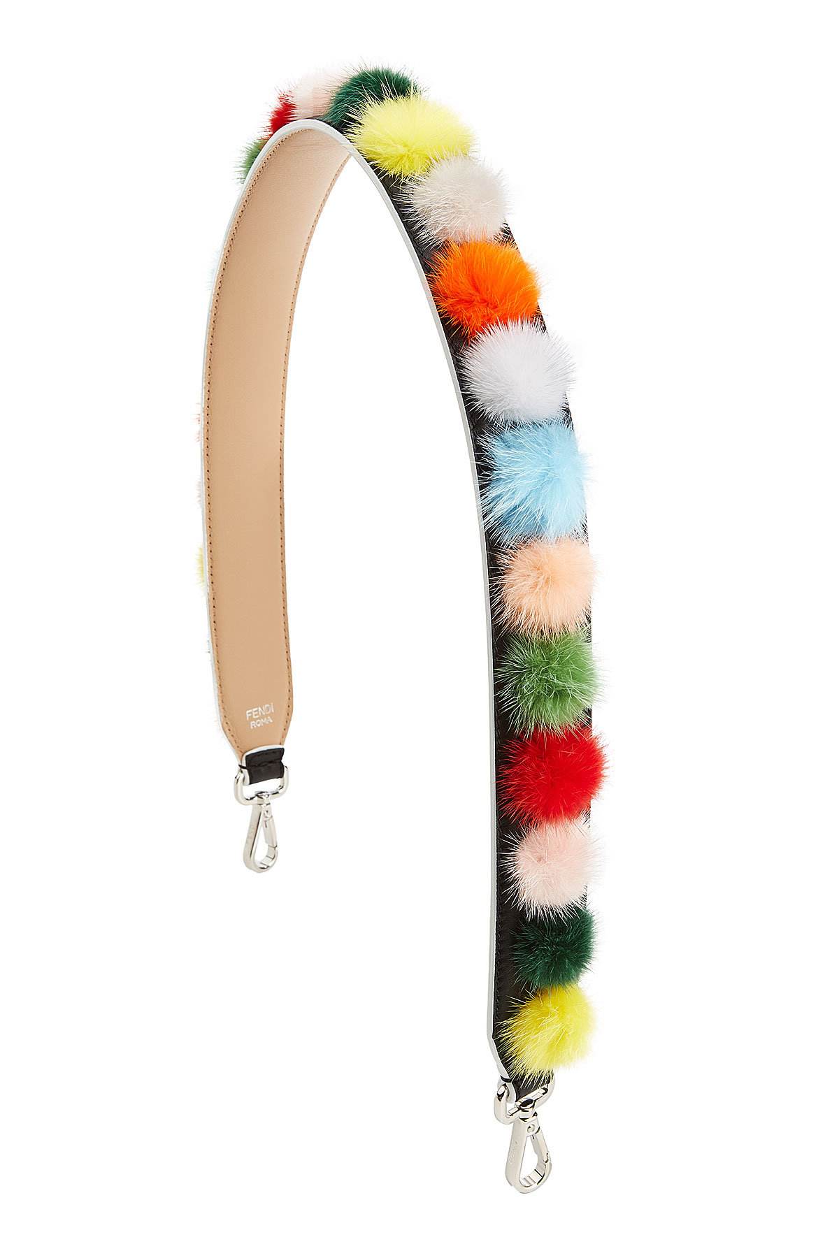 Fendi - Long Mink Fur Pompom Shoulder Strap with Leather