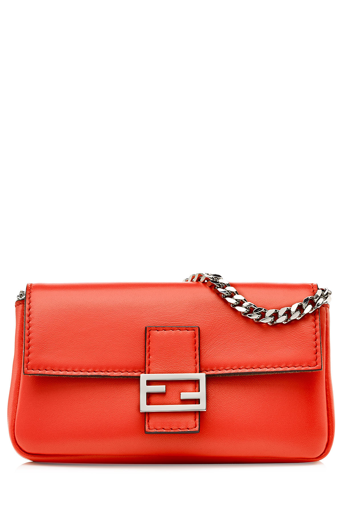 Micro Baguette Leather Shoulder Bag by Fendi