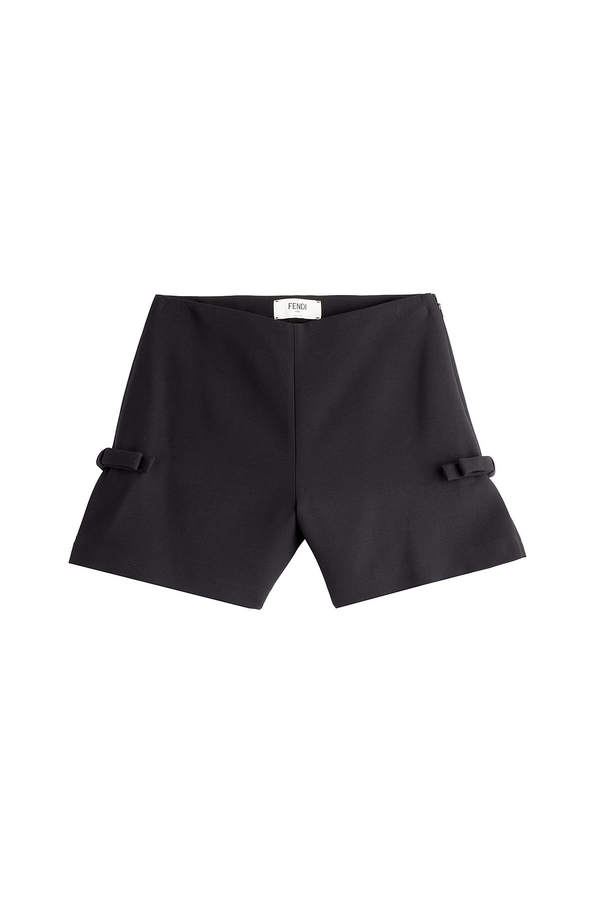 Wool-Silk Twill Shorts with Bows by Fendi