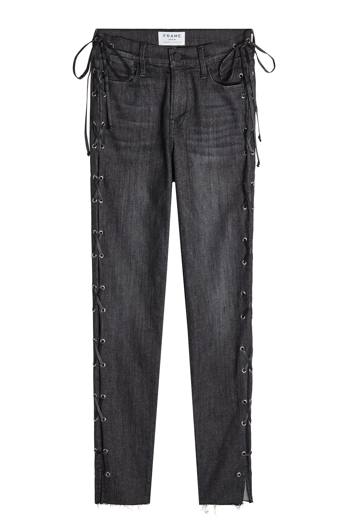 Frame Denim - Le High Skinny Jeans with Lace-Up Sides