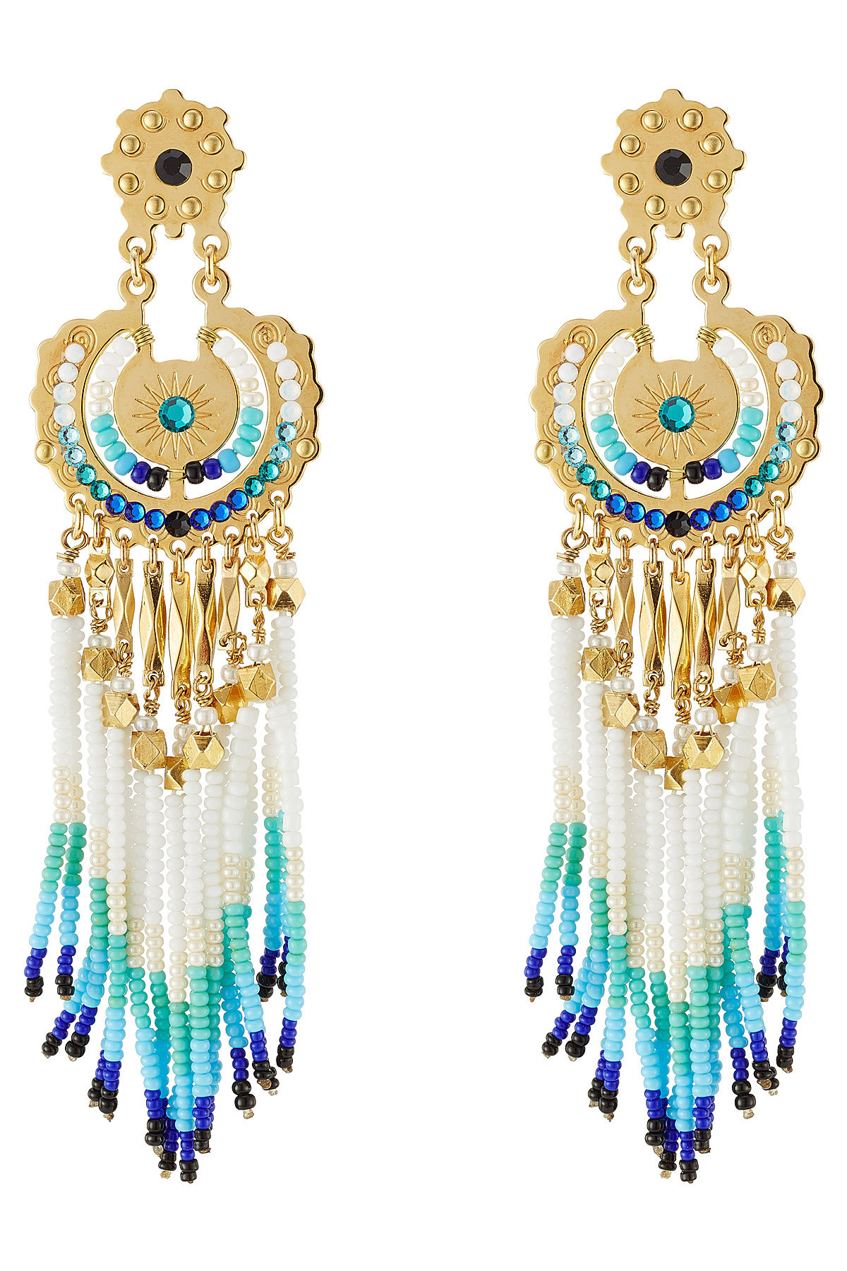 Apache Small 24kt Gold-Plated Chandelier Earrings by Gas Bijoux