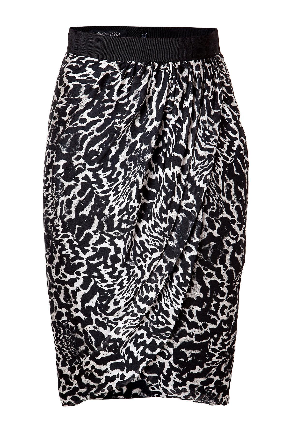 Silk Animal Print Draped Skirt by Giambattista Valli