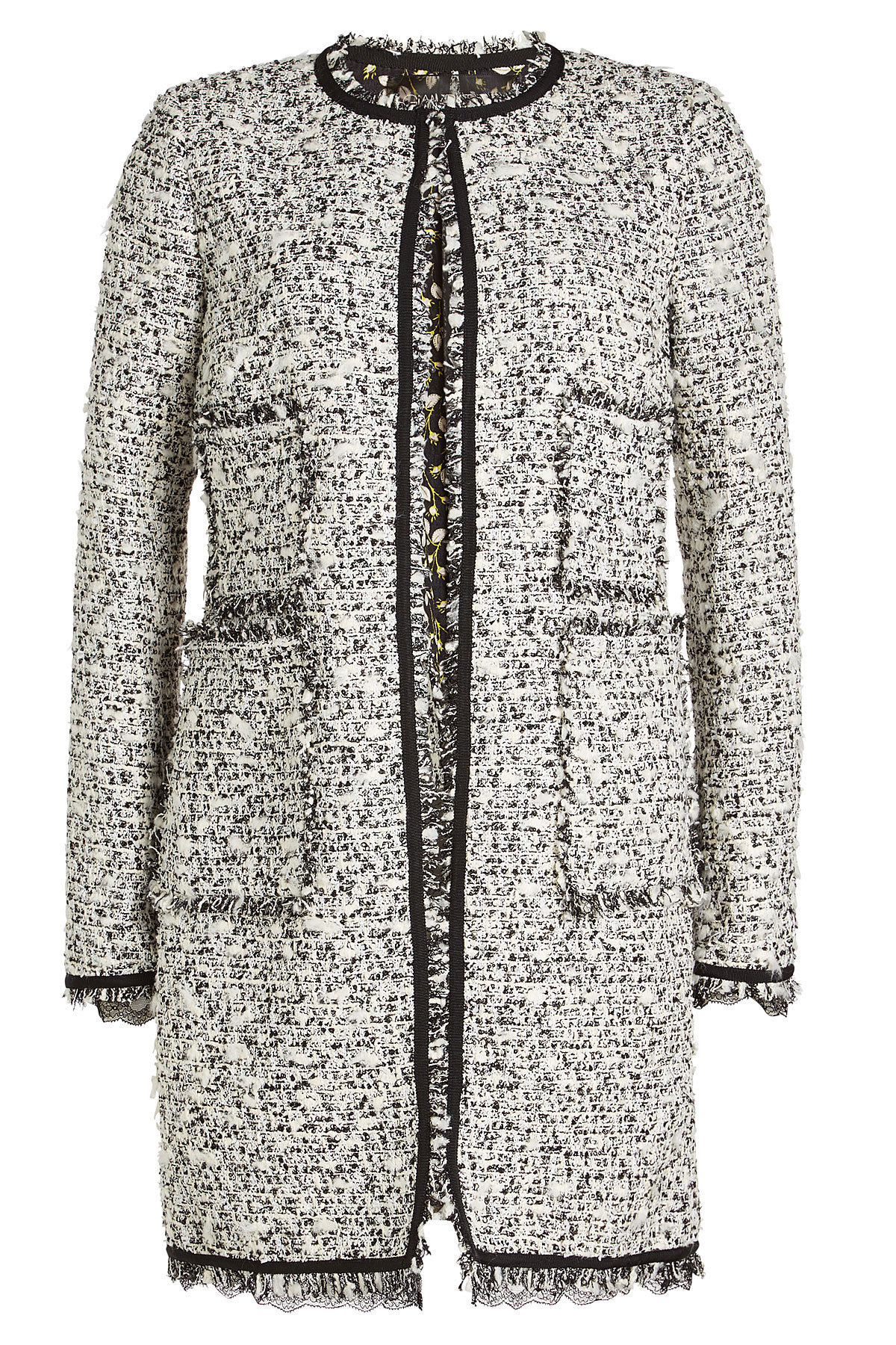 Giambattista Valli - Tweed Coat with Cotton and Virgin Wool