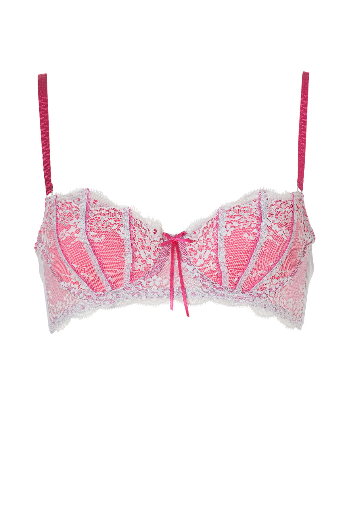 Silver/Hot Pink Dentelle Contour Bra by Heidi Klum