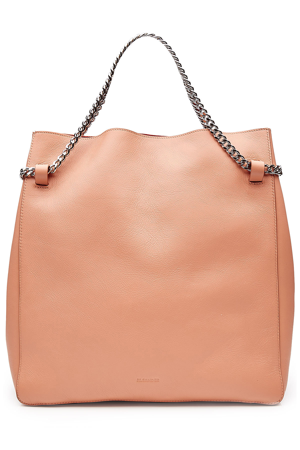 Leather Tote with Chain Straps by Jil Sander