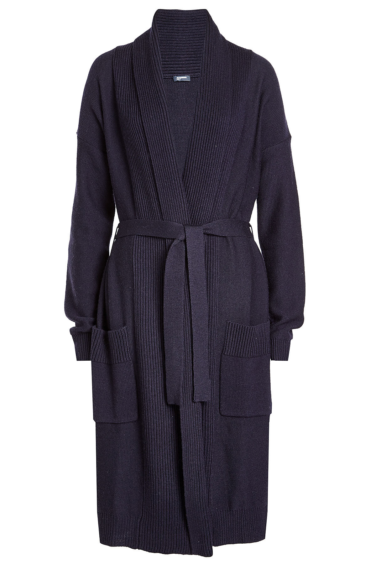 Jil Sander Navy - Wool Cardigan with Belt