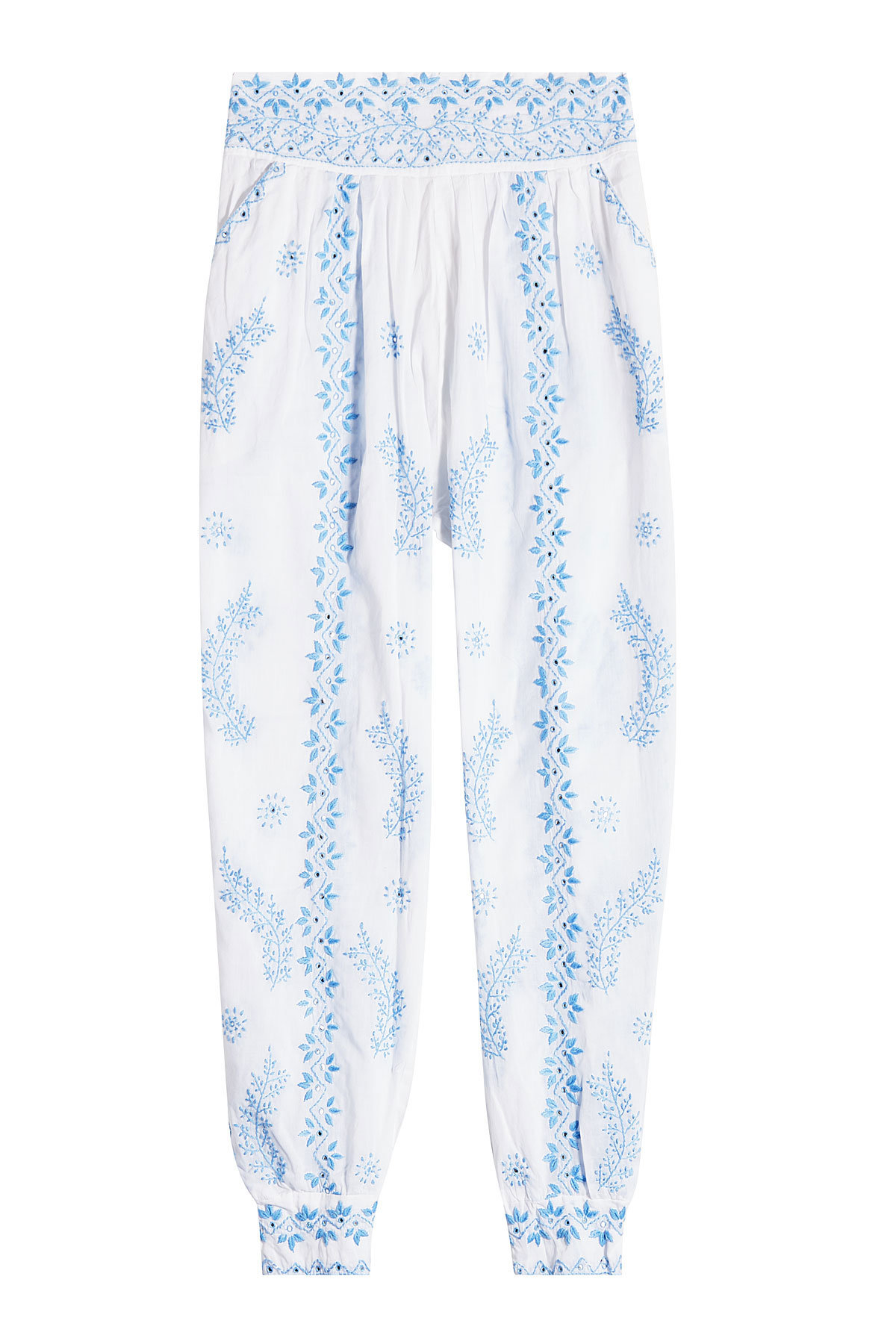 Juliet Dunn - Embroidered Cotton Pants