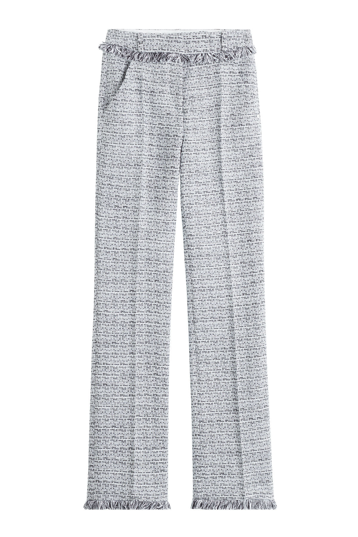 Cotton-Blend Straight Leg Trousers by Karl Lagerfeld