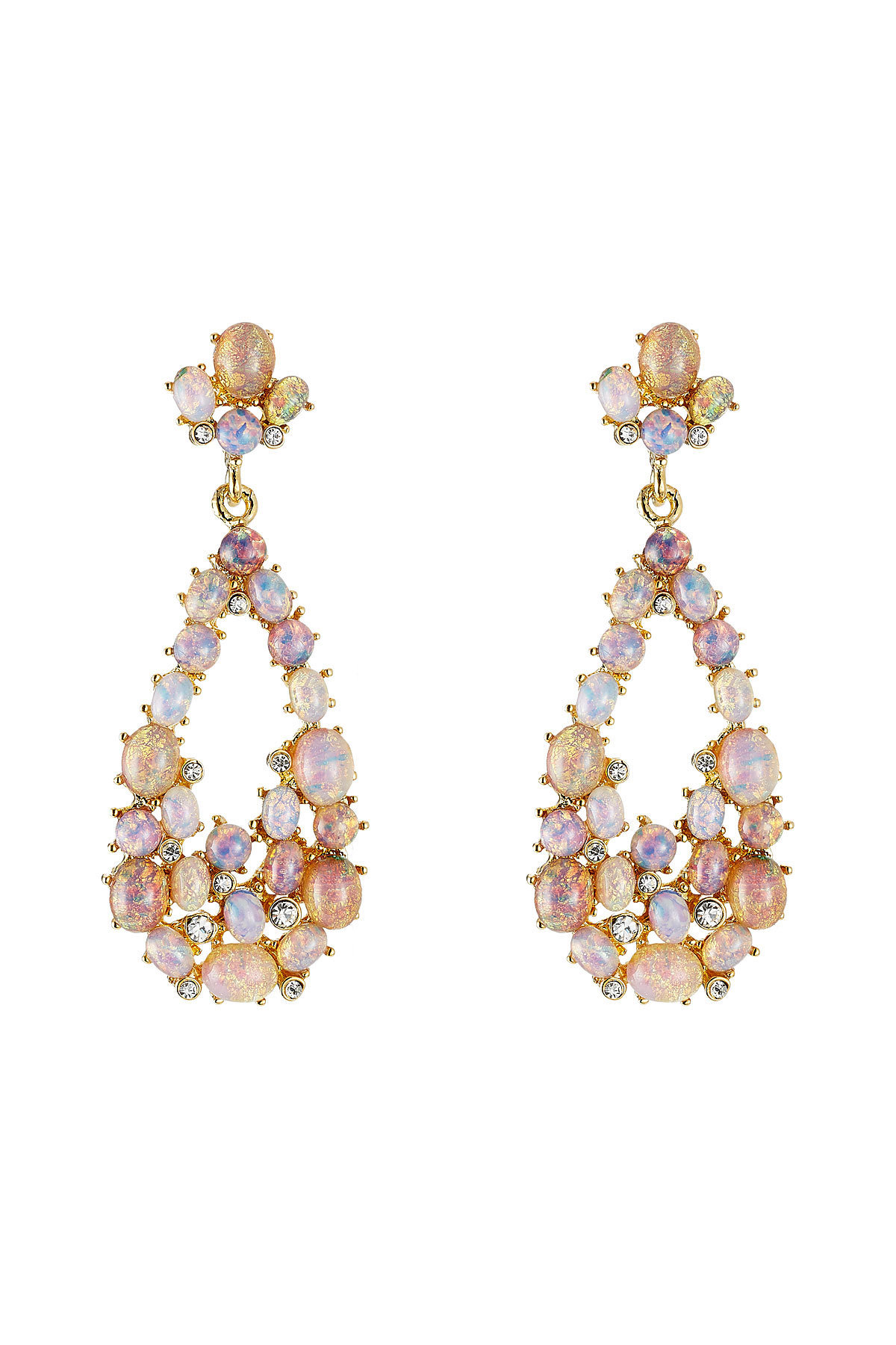 Kenneth Jay Lane - Opalescent Drop Earrings with Crystal Embellishment