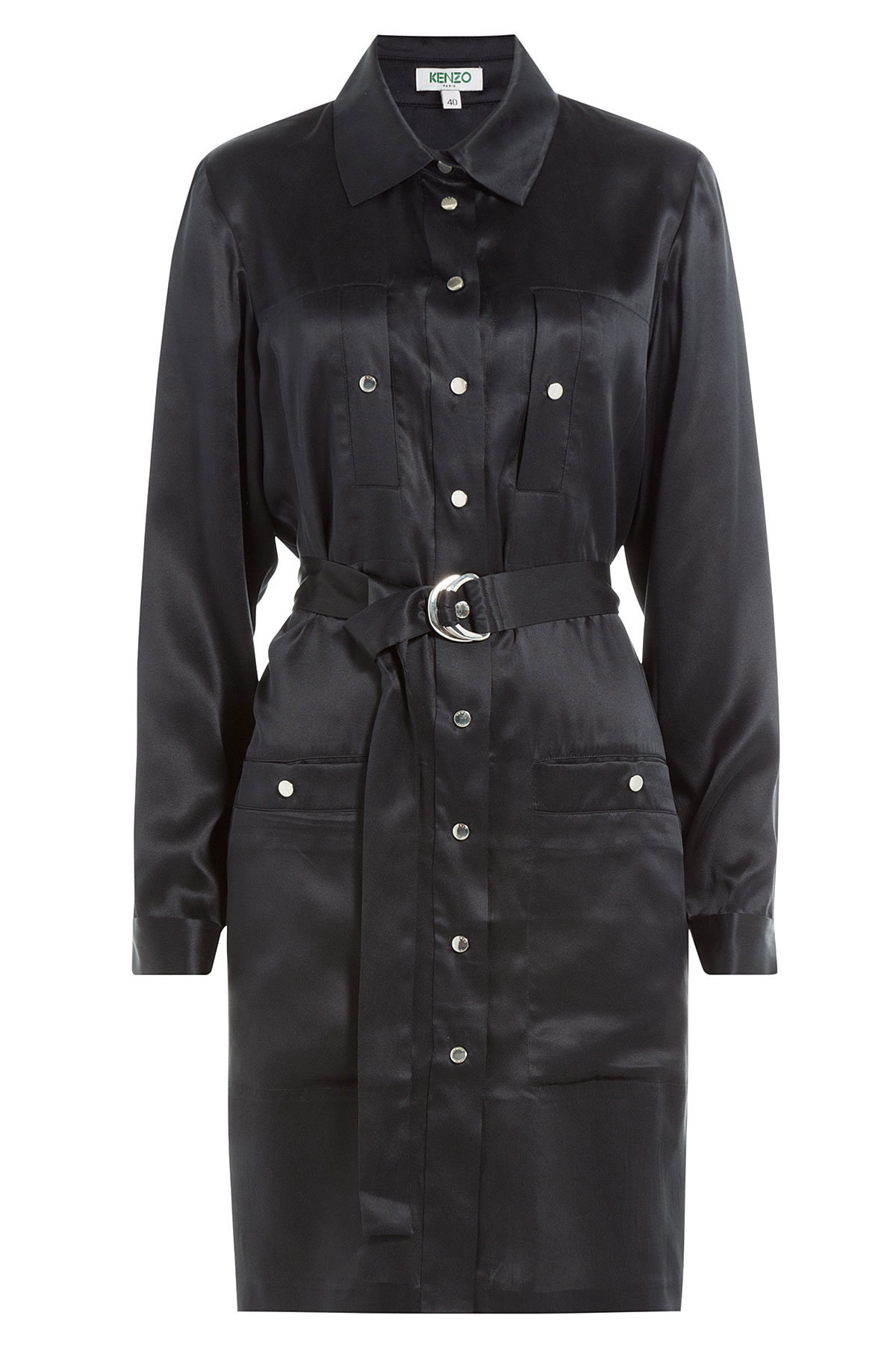 Satin Belted Shirtdress by Kenzo