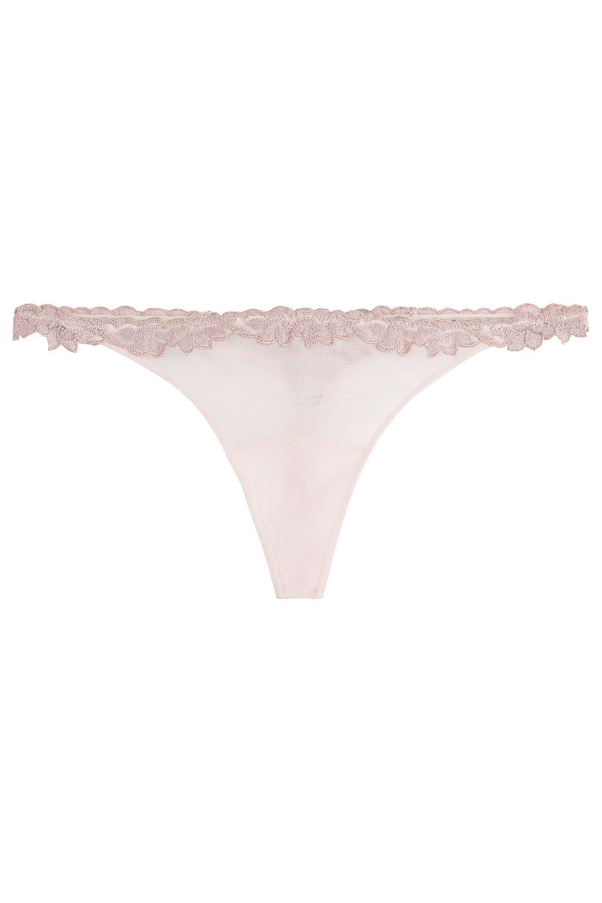 La Perla - Mesh Thong with Floral Trim