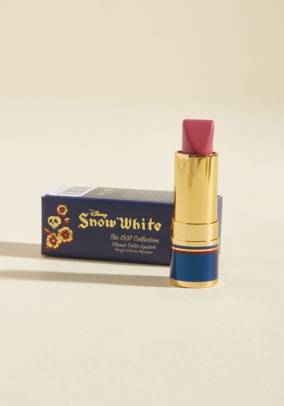 Love’s first kiss - Yours is forever the land's loveliest face, and even moreso with this Besame Cosmetics lipstick accenting your lips! Refined to match the romantic pink pout of the iconic Disney classic Snow White, this magical cosmetic comes tucked inside a gloriously gi