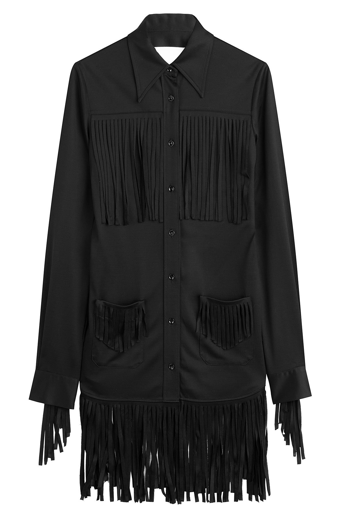 Fringed Silk Shirt by Maison Margiela