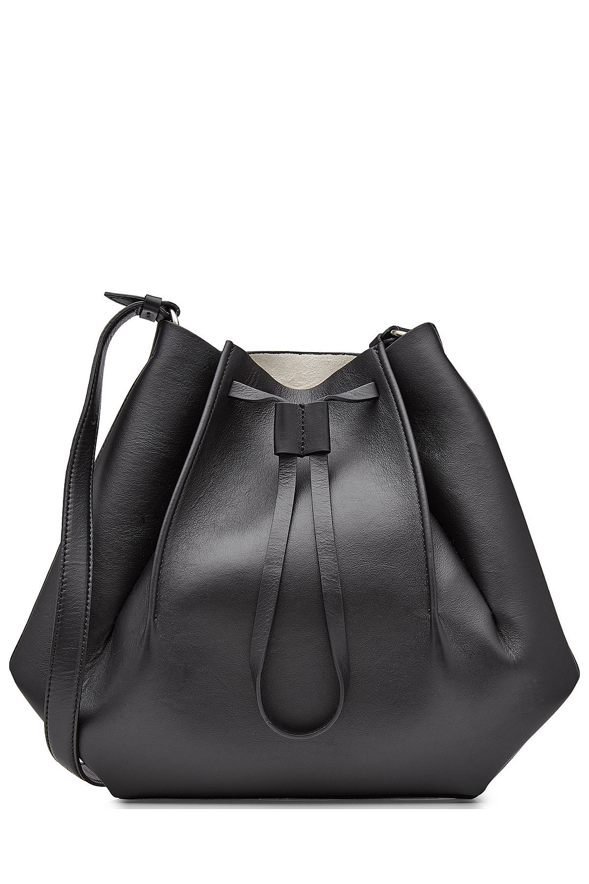 Maison Margiela - Leather Shoulder Bag with Drawstring