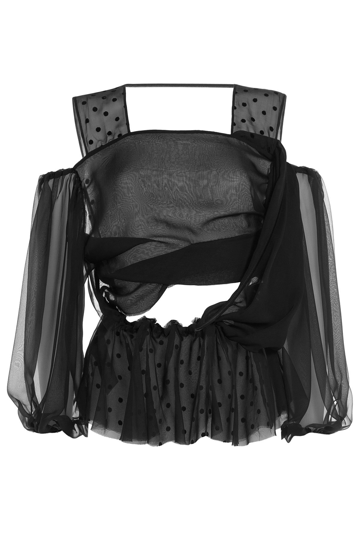 Silk Chiffon Blouse with Cut-Out Detail by Maison Margiela