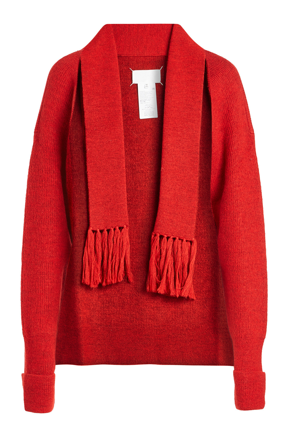 Maison Margiela - Wool Cardigan with Fringed Scarf