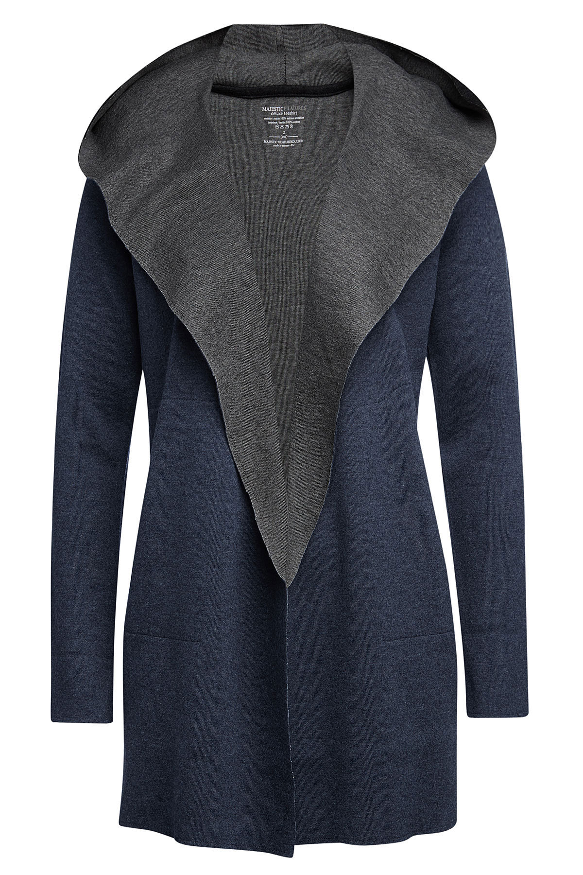 Two-Tone Merino Wool Cardigan by Majestic