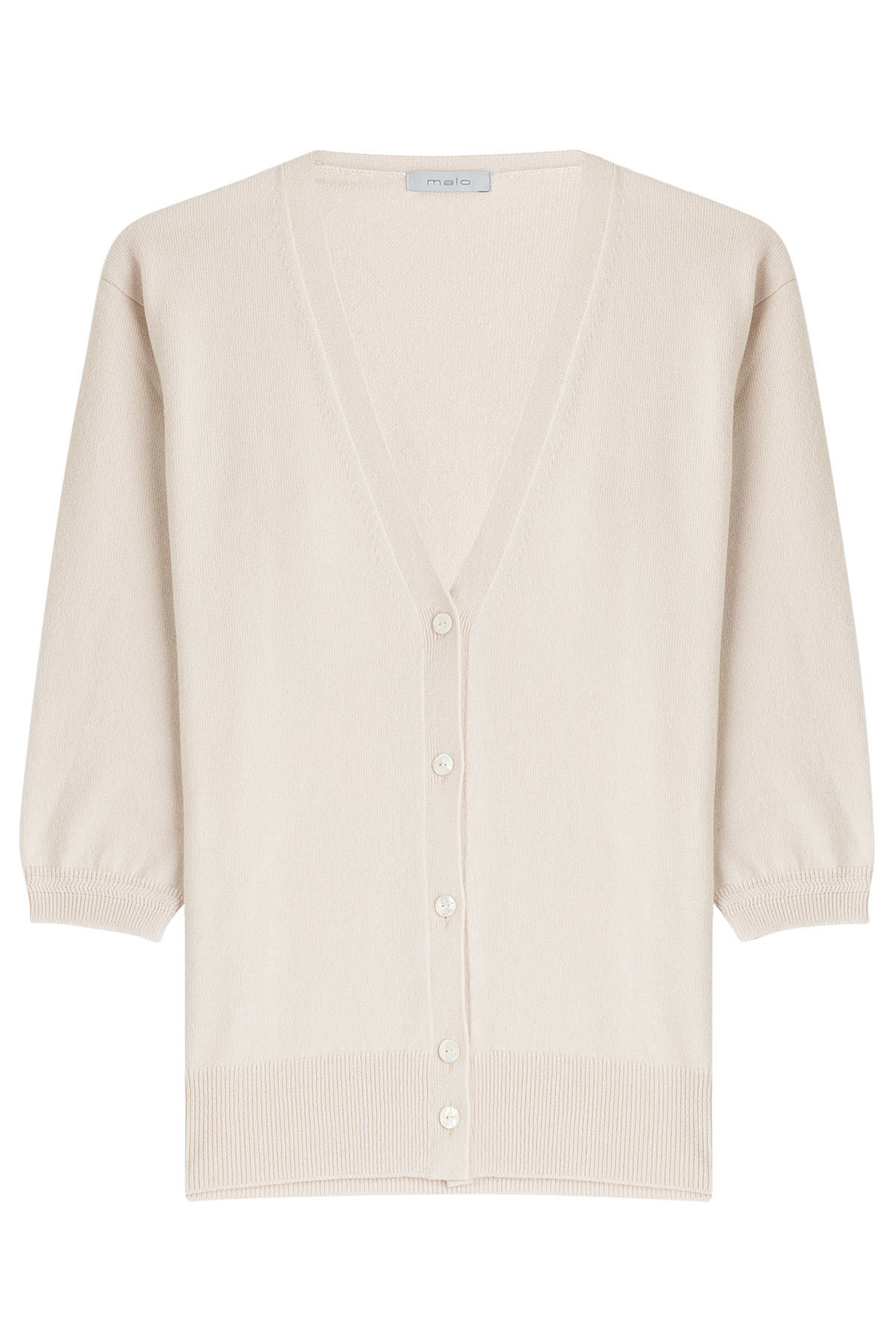 Cashmere Cropped Sleeve Cardigan by Malo