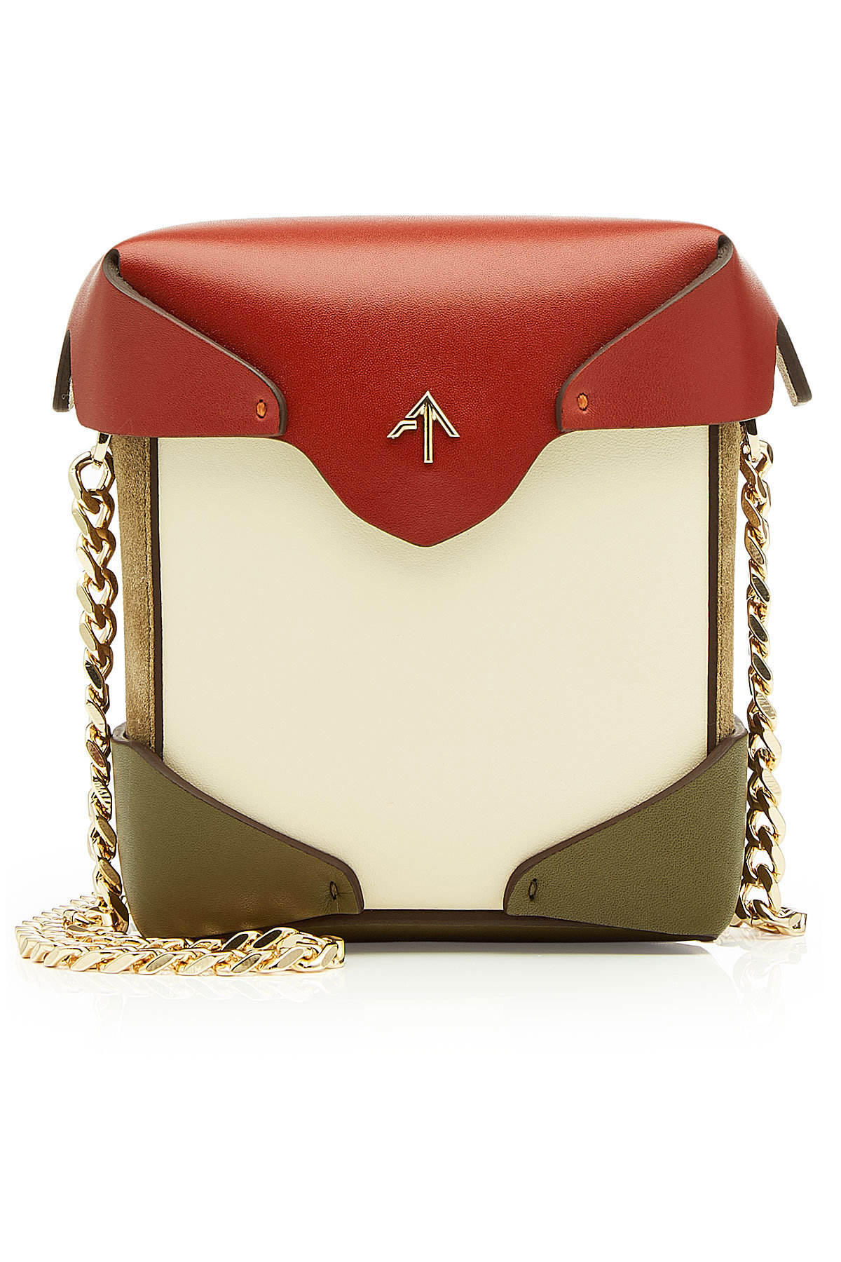 Micro Pristine Leather and Suede Shoulder Bag by Manu Atelier