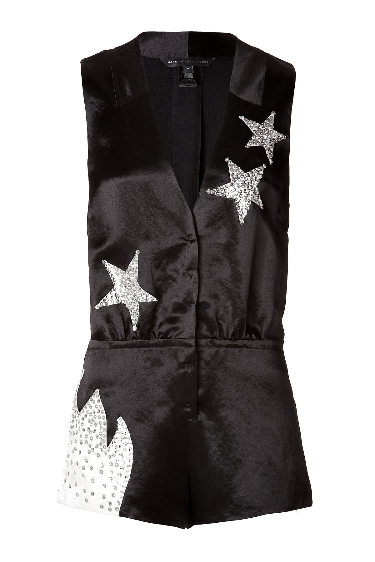 Satin Stud Embellished Stars Playsuit by Marc by Marc Jacobs