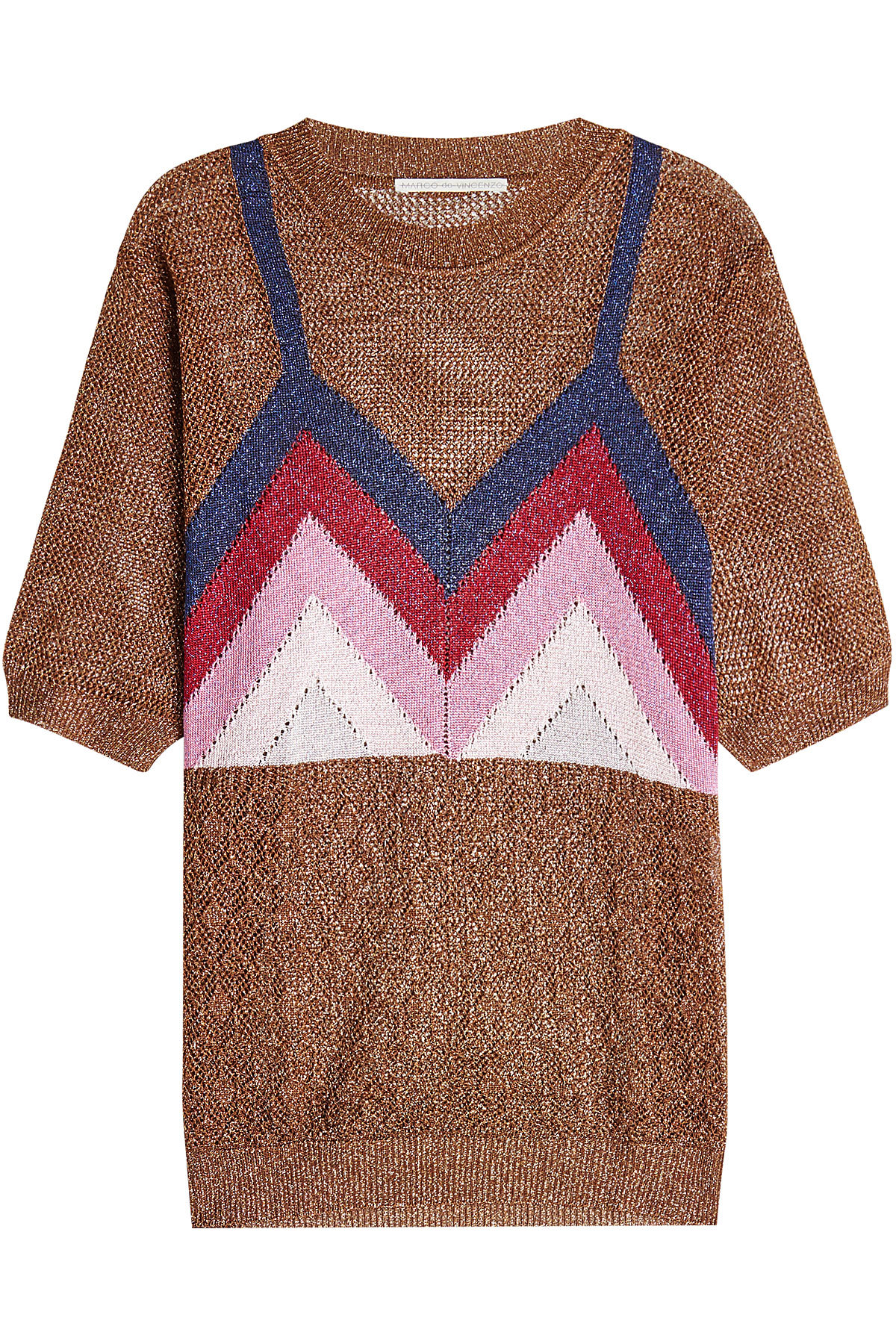 Marco de Vincenzo - Knit Pullover with Bralet Print