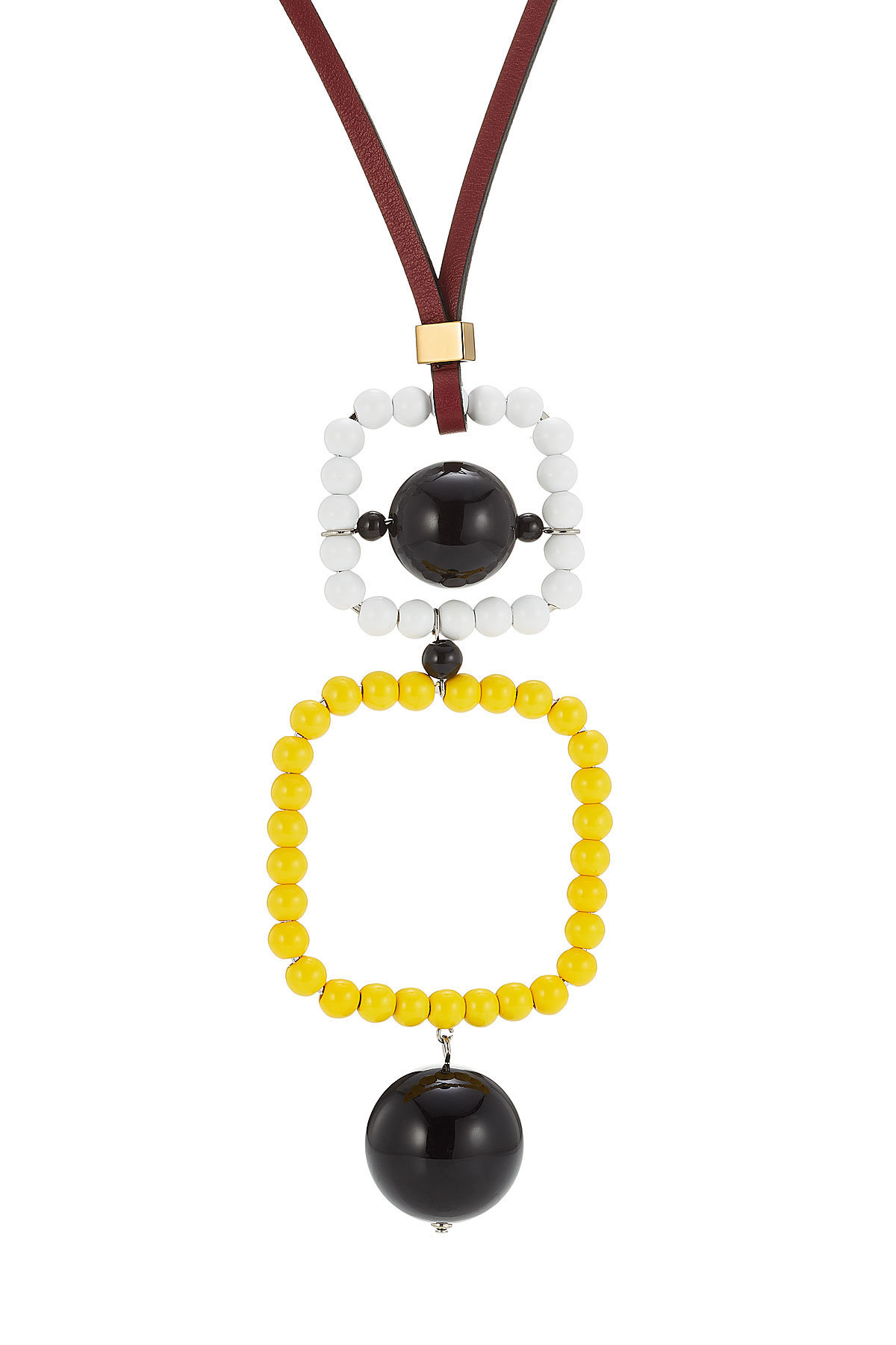 Marni - Leather and Bead Necklace