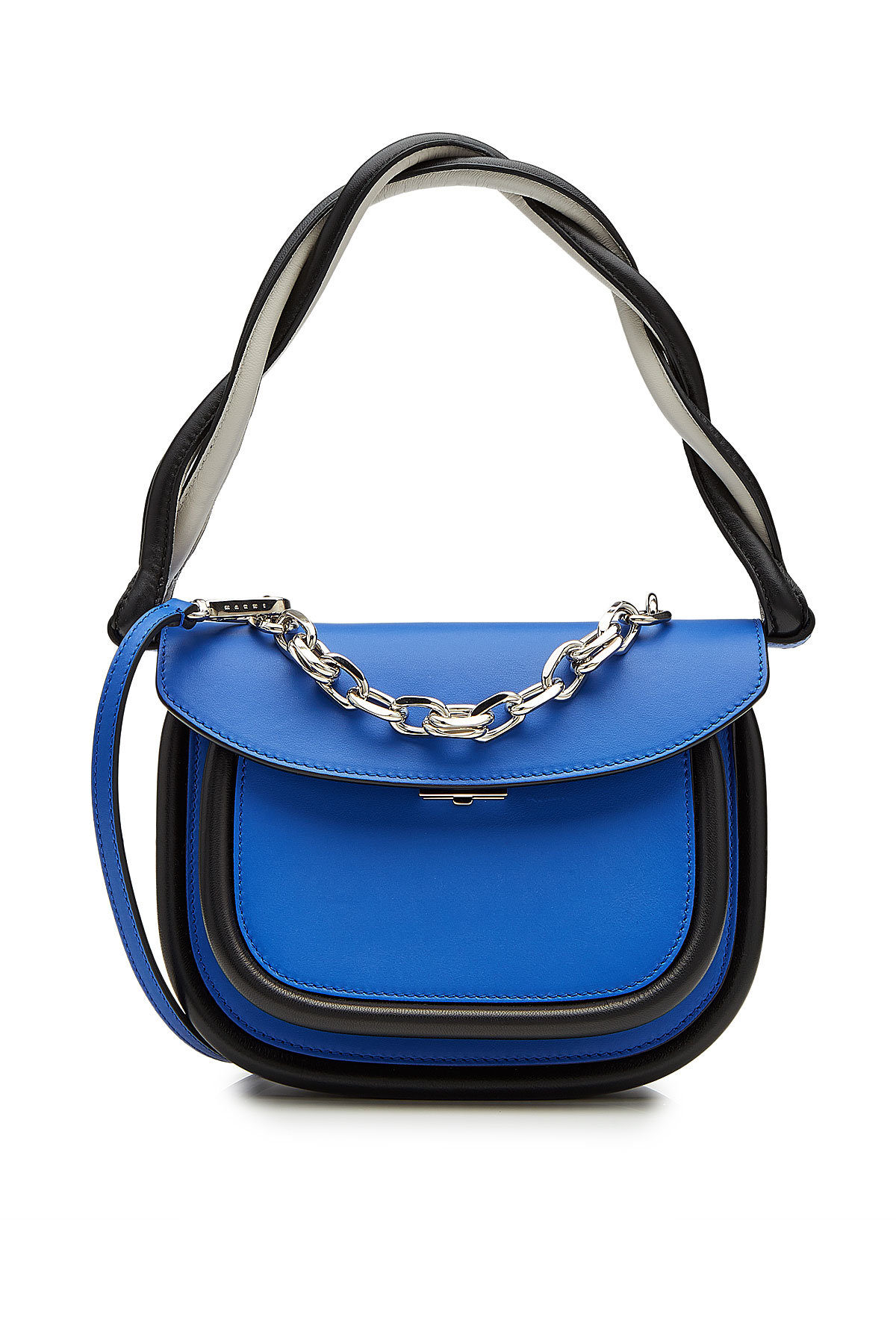 Leather Shoulder Bag with Fabric Strap by Marni