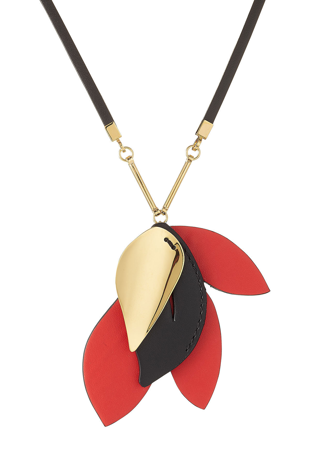 Marni - Necklace with Leather and Brass