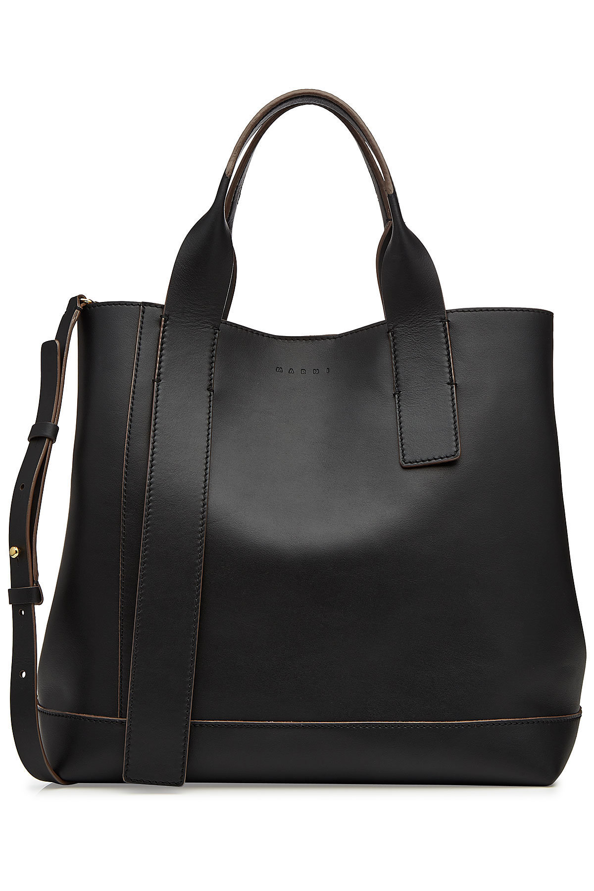 Pannier Leather Tote with Shoulder Strap by Marni