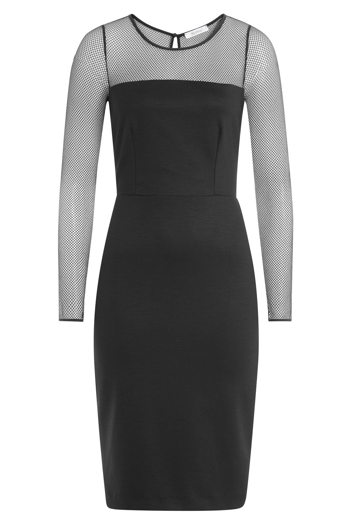 Wool Dress with Mesh Sleeves by Max Mara